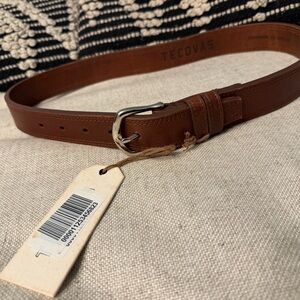 Tecovas Tan Leather Belt with Silver Buckle